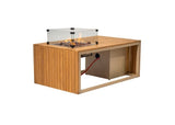 Easyfires Mida Fire Table 120 x 75 cm – Taupe – Including Glass Set and Protective Cover