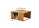 Easyfires Mida Fire Table 95 x 95 cm – Taupe - Including Glass Set
