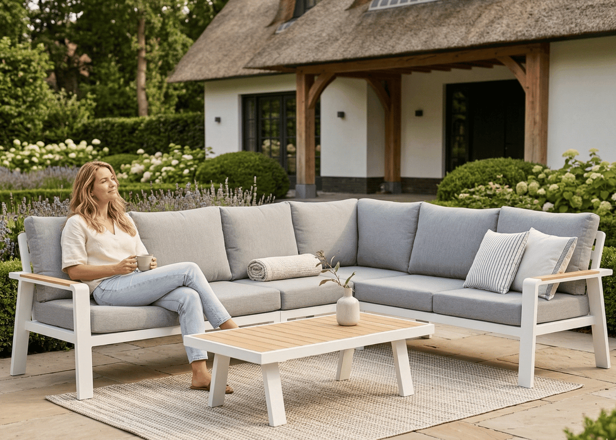 Belito Lotte Loungeset wit aluminium – detailweergave