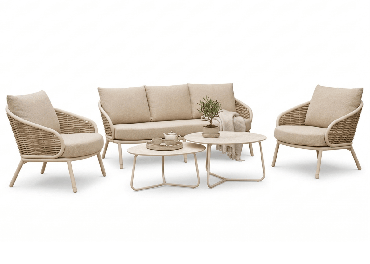 Apple Bee Pine Key Loungeset 5-delig Nr. 1 - Oyster