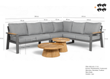 Belito Lotte Lounge Set Corner Sofa No. 7 | Anthracite Aluminum | 288 x 220 cm | 6-seater