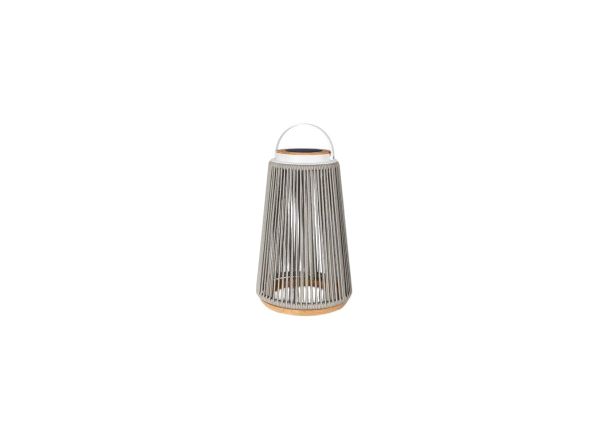 Rocca solar garden atmosphere lamp - aluminum - rope - light grey - set