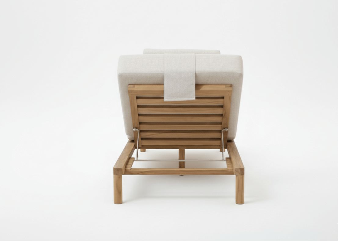 Belito Daan teakhouten ligbed - detailfoto frame