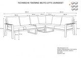 Belito Lotte Hoekbank wit aluminium met teakhouten koffietafel, sfeerbeeld