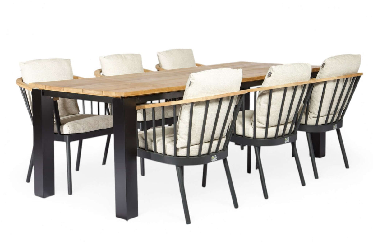 Apple Bee Condor/Luuk Garden Set 240 cm | 6-Seater | Black & Teak