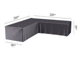 AeroCover L-Vorm Hoes | 220x220x95 cm | Symmetrisch | Antraciet