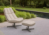 Apple Bee Cebu draaibare loungestoel Taupe met hocker