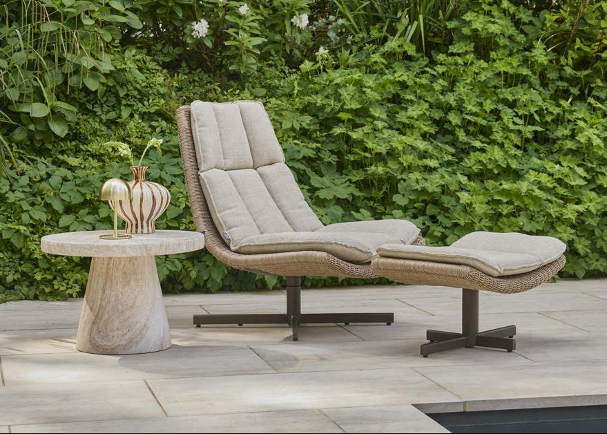 Apple Bee Cebu draaibare loungestoel en hocker Bronze