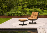 Apple Bee Cebu draaibare loungestoel en hocker Black met Cognac BEE WETT kussens