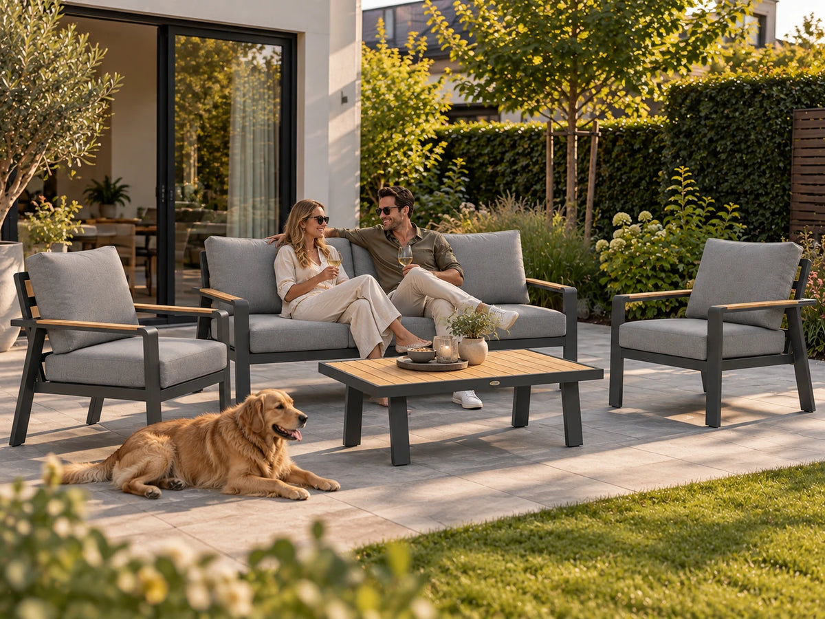 Aluminium-Stuhl-Sofa-Lounge-Set – Anthrazit – Belito Birmingham