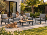 Aluminium-Stuhl-Sofa-Lounge-Set – Anthrazit – Belito Birmingham