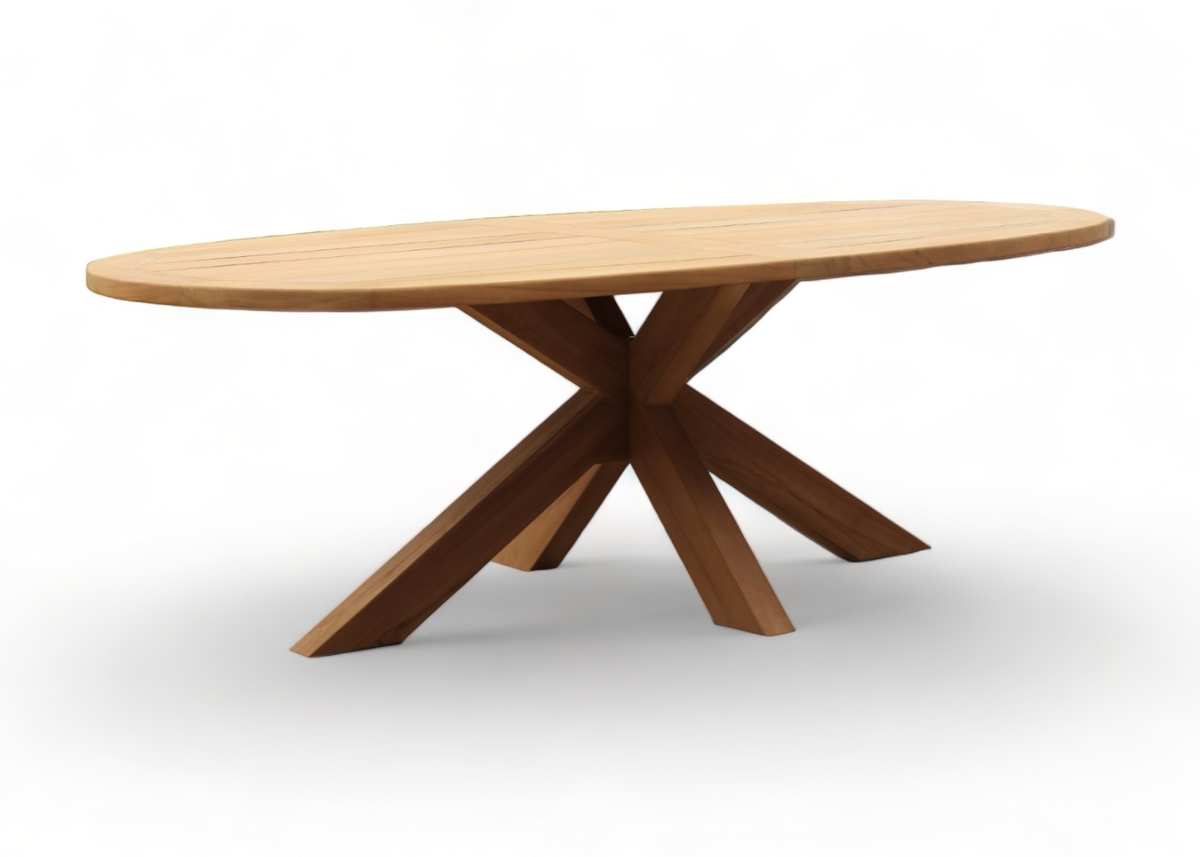 Teak Oval Garden Table 240x120 - Belito®
