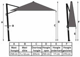 Teneriffa schwimmender Sonnenschirm Deluxe Ø350 cm