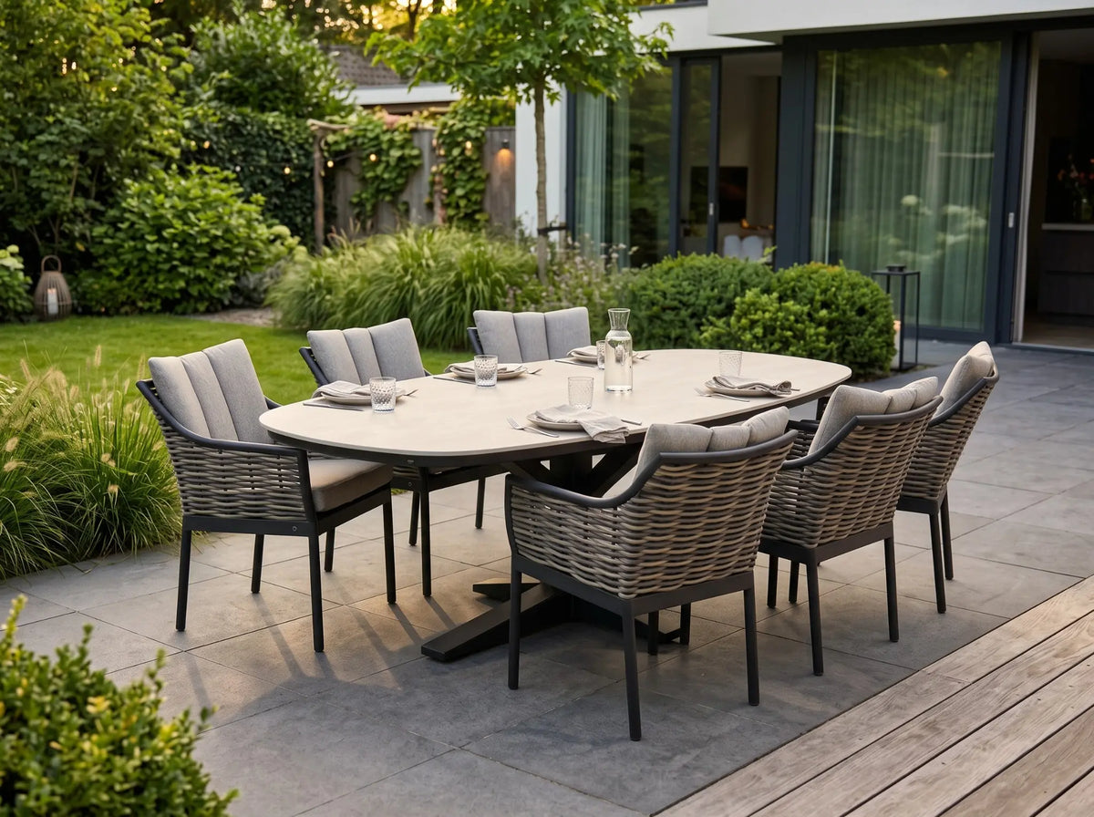 Apple Bee Milou & Zanzibar Tuinset | 220 cm | 7-delig | Black
