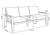 Belito Birmingham Loungeset Nr.3 | Taupe | 3-zits Bank + 2x Stoel | 5 Personen