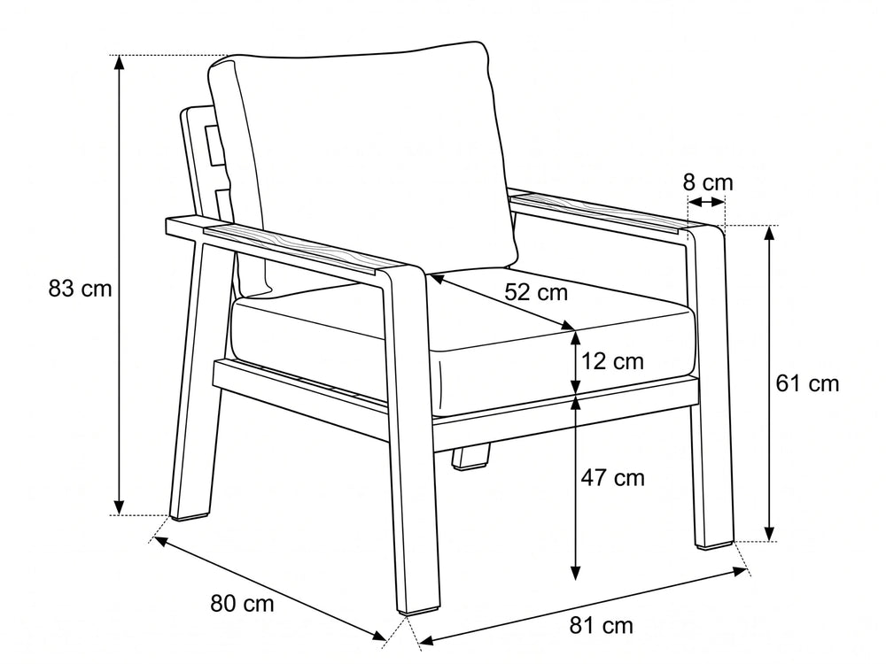 Aluminium-Stuhl-Sofa-Lounge-Set – Anthrazit – Belito Birmingham