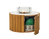 Easyfires Ibiza Fire Table 90 cm round – White - Ceramic - Including Glass Set